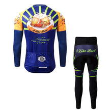 Cargar imagen en el visor de la galería, Thriller Rider Sports Ropa de Bicicleta Hombre Ciclismo Maillots y Culotte Largo Traje(I Like Beer)