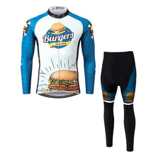 Carica l'immagine nel visualizzatore di Gallery, Thriller Rider Sports Abbigliamento per Biciclette Uomo Ciclismo Maglia e Pantaloni Lungo Combinazione(The Burgers)