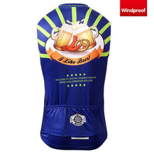 Lade das Bild in den Galerie-Viewer, Thriller Rider Sports Fahrradbekleidung Herren Fahrradweste Radweste Ärmellos Windweste(I Like Beer)