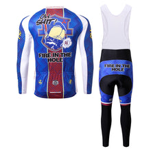 Load image into Gallery viewer, Thriller Rider Sports Bicycle Clothing Mens Cycling Jersey Long Sleeve and Bib Trousers Kit(Fire in The Hole)