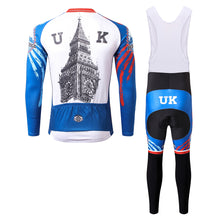 Load image into Gallery viewer, Thriller Rider Sports Bicycle Clothing Mens Cycling Jersey Long Sleeve and Bib Trousers Kit(United Kingdom)