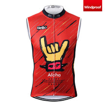 Lade das Bild in den Galerie-Viewer, Thriller Rider Sports Fahrradbekleidung Herren Fahrradweste Radweste Ärmellos Windweste(Aloha)