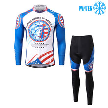 Lade das Bild in den Galerie-Viewer, Thriller Rider Sports Fahrradbekleidung Herren Fahrradjacken Radjacken und Lange Hosen Anzug Winter/Thermo(United States of America)