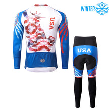Lade das Bild in den Galerie-Viewer, Thriller Rider Sports Fahrradbekleidung Herren Fahrradjacken Radjacken und Lange Hosen Anzug Winter/Thermo(United States of America)