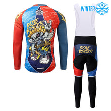 Charger l'image dans la galerie, Thriller Rider Sports Vêtements de Vélo Homme Cyclisme Vestes + Collant à Bretelles Thermique/Hiver Combinaison(Bone to Rock)
