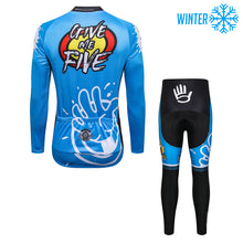 Lade das Bild in den Galerie-Viewer, Thriller Rider Sports Fahrradbekleidung Herren Fahrradjacken Radjacken und Lange Hosen Anzug Winter/Thermo(Give Me Five)