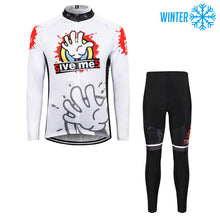Lade das Bild in den Galerie-Viewer, Thriller Rider Sports Fahrradbekleidung Herren Fahrradjacken Radjacken und Lange Hosen Anzug Winter/Thermo(Give Me Five)