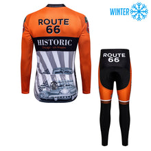 Lade das Bild in den Galerie-Viewer, Thriller Rider Sports Fahrradbekleidung Herren Fahrradjacken Radjacken und Lange Hosen Anzug Winter/Thermo(Route 66)