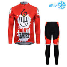 Lade das Bild in den Galerie-Viewer, Thriller Rider Sports Fahrradbekleidung Herren Fahrradjacken Radjacken und Lange Hosen Anzug Winter/Thermo(Don't Give Me Advice)
