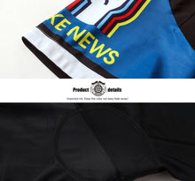 Carica l'immagine nel visualizzatore di Gallery, Thriller Rider Sports Abbigliamento per Biciclette Uomo Ciclismo Maglie e Pantaloncino con Bretelle Combinazione(Fake News)