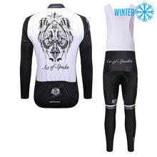 Cargar imagen en el visor de la galería, Thriller Rider Sports Ropa de Bicicleta Hombre Ciclismo Chaquetas y Culotte Largo con Tirantes Invierno/Térmico Traje(Ace of Spades)