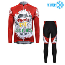 Lade das Bild in den Galerie-Viewer, Thriller Rider Sports Fahrradbekleidung Herren Fahrradjacken Radjacken und Lange Hosen Anzug Winter/Thermo(Cheers & Beers)