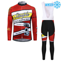 Load image into Gallery viewer, Thriller Rider Sports Bicycle Clothing Mens Cycling Jackets and Bib Tights Winter Kit(I'm Simple Man)