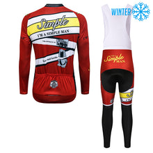 Load image into Gallery viewer, Thriller Rider Sports Bicycle Clothing Mens Cycling Jackets and Bib Tights Winter Kit(I'm Simple Man)