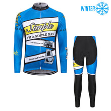 Carica l'immagine nel visualizzatore di Gallery, Thriller Rider Sports Abbigliamento per Biciclette Uomo Ciclismo Giacche e Calzamaglia Lungo Termico/Inverno Combinazione(I'm Simple Man)