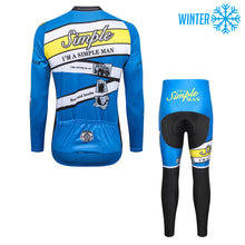 Carica l'immagine nel visualizzatore di Gallery, Thriller Rider Sports Abbigliamento per Biciclette Uomo Ciclismo Giacche e Calzamaglia Lungo Termico/Inverno Combinazione(I'm Simple Man)