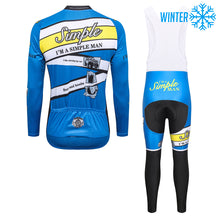 Load image into Gallery viewer, Thriller Rider Sports Bicycle Clothing Mens Cycling Jackets and Bib Tights Winter Kit(I'm Simple Man)