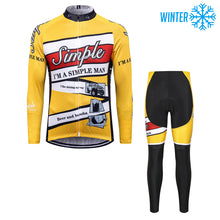 Lade das Bild in den Galerie-Viewer, Thriller Rider Sports Fahrradbekleidung Herren Fahrradjacken Radjacken und Lange Hosen Anzug Winter/Thermo(I'm Simple Man)