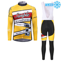 Load image into Gallery viewer, Thriller Rider Sports Bicycle Clothing Mens Cycling Jackets and Bib Tights Winter Kit(I'm Simple Man)