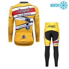 Lade das Bild in den Galerie-Viewer, Thriller Rider Sports Fahrradbekleidung Herren Fahrradjacken Radjacken und Lange Hosen Anzug Winter/Thermo(I'm Simple Man)