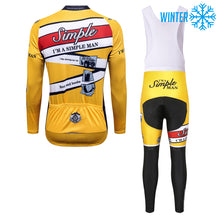 Load image into Gallery viewer, Thriller Rider Sports Bicycle Clothing Mens Cycling Jackets and Bib Tights Winter Kit(I'm Simple Man)