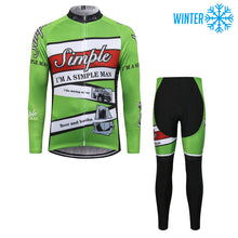 Carica l'immagine nel visualizzatore di Gallery, Thriller Rider Sports Abbigliamento per Biciclette Uomo Ciclismo Giacche e Calzamaglia Lungo Termico/Inverno Combinazione(I'm Simple Man)