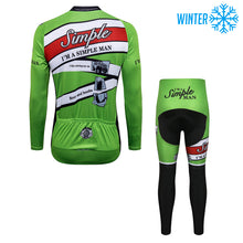 Carica l'immagine nel visualizzatore di Gallery, Thriller Rider Sports Abbigliamento per Biciclette Uomo Ciclismo Giacche e Calzamaglia Lungo Termico/Inverno Combinazione(I'm Simple Man)