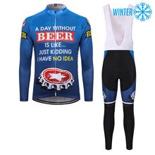 Carica l'immagine nel visualizzatore di Gallery, Thriller Rider Sports Abbigliamento per Biciclette Uomo Ciclismo Giacche e Calzamaglia con Bretelle Termico/Inverno Combinazione(Beer Cap)