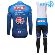 Carica l'immagine nel visualizzatore di Gallery, Thriller Rider Sports Abbigliamento per Biciclette Uomo Ciclismo Giacche e Calzamaglia con Bretelle Termico/Inverno Combinazione(Beer Cap)