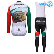 Cargar imagen en el visor de la galería, Thriller Rider Sports Ropa de Bicicleta Hombre Ciclismo Chaquetas y Culotte Largo con Tirantes Invierno/Térmico Traje(Colosseo)