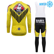 Lade das Bild in den Galerie-Viewer, Thriller Rider Sports Fahrradbekleidung Herren Fahrradtrikots Radtrikots und Lange Trägerhose Anzug Winter/Thermo(Baby on Board)