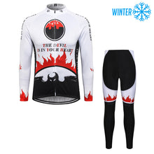 Lade das Bild in den Galerie-Viewer, Thriller Rider Sports Fahrradbekleidung Herren Fahrradjacken Radjacken und Lange Hosen Anzug Winter/Thermo(The Devil is in Your Heart)