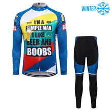 Lade das Bild in den Galerie-Viewer, Thriller Rider Sports Fahrradbekleidung Herren Fahrradjacken Radjacken und Lange Hosen Anzug Winter/Thermo(I'm a Simple Man)