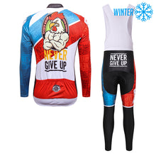 Load image into Gallery viewer, Thriller Rider Sports Bicycle Clothing Mens Cycling Jackets and Bib Tights Winter Kit(Never Give Up)