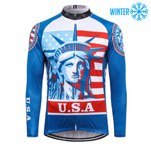 Cargar imagen en el visor de la galería, Thriller Rider Sports Ropa de Bicicleta Hombre Ciclismo Chaquetas Invierno/Térmico(USA Flag)