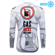 Cargar imagen en el visor de la galería, Thriller Rider Sports Ropa de Bicicleta Hombre Ciclismo Chaquetas Invierno/Térmico(Gas Sucks Ride a Bike)