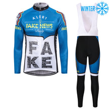Cargar imagen en el visor de la galería, Thriller Rider Sports Ropa de Bicicleta Hombre Ciclismo Chaquetas y Culotte Largo con Tirantes Invierno/Térmico Traje(Fake News)