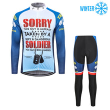 Lade das Bild in den Galerie-Viewer, Thriller Rider Sports Fahrradbekleidung Herren Fahrradjacken Radjacken und Lange Hosen Anzug Winter/Thermo(You Have Been Warned)