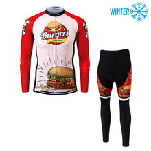 Cargar imagen en el visor de la galería, Thriller Rider Sports Ropa de Bicicleta Hombre Ciclismo Chaquetas y Culotte Largo Invierno/Térmico Traje(The Burgers)