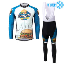 Load image into Gallery viewer, Thriller Rider Sports Bicycle Clothing Mens Cycling Jackets and Bib Tights Winter Kit(The Burgers)