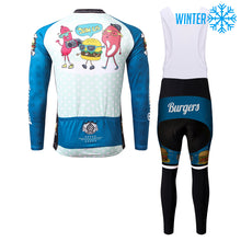 Load image into Gallery viewer, Thriller Rider Sports Bicycle Clothing Mens Cycling Jackets and Bib Tights Winter Kit(The Burgers)