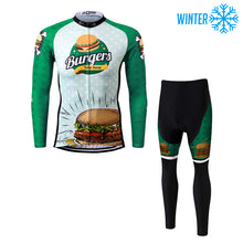 Cargar imagen en el visor de la galería, Thriller Rider Sports Ropa de Bicicleta Hombre Ciclismo Chaquetas y Culotte Largo Invierno/Térmico Traje(The Burgers)