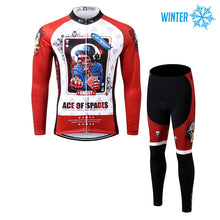 Cargar imagen en el visor de la galería, Thriller Rider Sports Ropa de Bicicleta Hombre Ciclismo Chaquetas y Culotte Largo Invierno/Térmico Traje(Ace of Spades)
