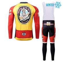 Lade das Bild in den Galerie-Viewer, Thriller Rider Sports Fahrradbekleidung Herren Fahrradtrikots Radtrikots und Lange Trägerhose Anzug Winter/Thermo(Cheer for Being)
