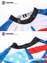 画像をギャラリービューアに読み込む, Thriller Rider Sports 自転車の服 メンズ サイクルジャージ + ショーツ 組み合わせ(USA Flag)