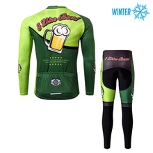 Lade das Bild in den Galerie-Viewer, Thriller Rider Sports Fahrradbekleidung Herren Fahrradjacken Radjacken und Lange Hosen Anzug Winter/Thermo(I Like Beer)
