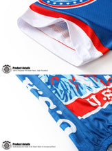 Lade das Bild in den Galerie-Viewer, Thriller Rider Sports Fahrradbekleidung Herren Fahrradtrikots Radtrikots und Lange Trägerhose Anzug Winter/Thermo(USA Flag)