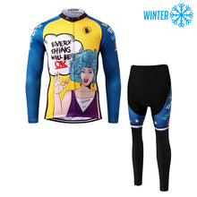 Lade das Bild in den Galerie-Viewer, Thriller Rider Sports Fahrradbekleidung Herren Fahrradjacken Radjacken und Lange Hosen Anzug Winter/Thermo(Everything Will Be OK)