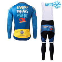 Lade das Bild in den Galerie-Viewer, Thriller Rider Sports Fahrradbekleidung Herren Fahrradtrikots Radtrikots und Lange Trägerhose Anzug Winter/Thermo(Everything Will Be OK)