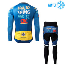 Lade das Bild in den Galerie-Viewer, Thriller Rider Sports Fahrradbekleidung Herren Fahrradjacken Radjacken und Lange Hosen Anzug Winter/Thermo(Everything Will Be OK)